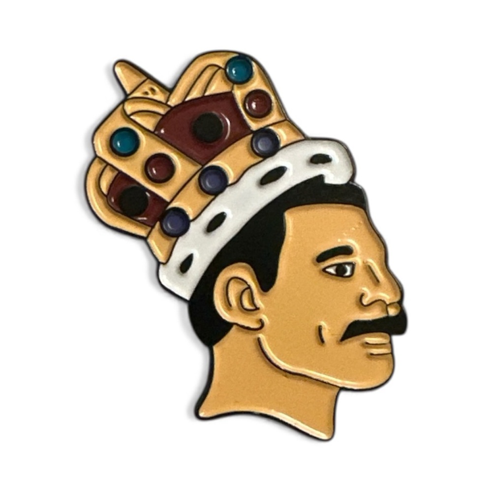 Freddie Mercury Queen Crown Enamel Pin Colorful Rock Music Collectible NWT